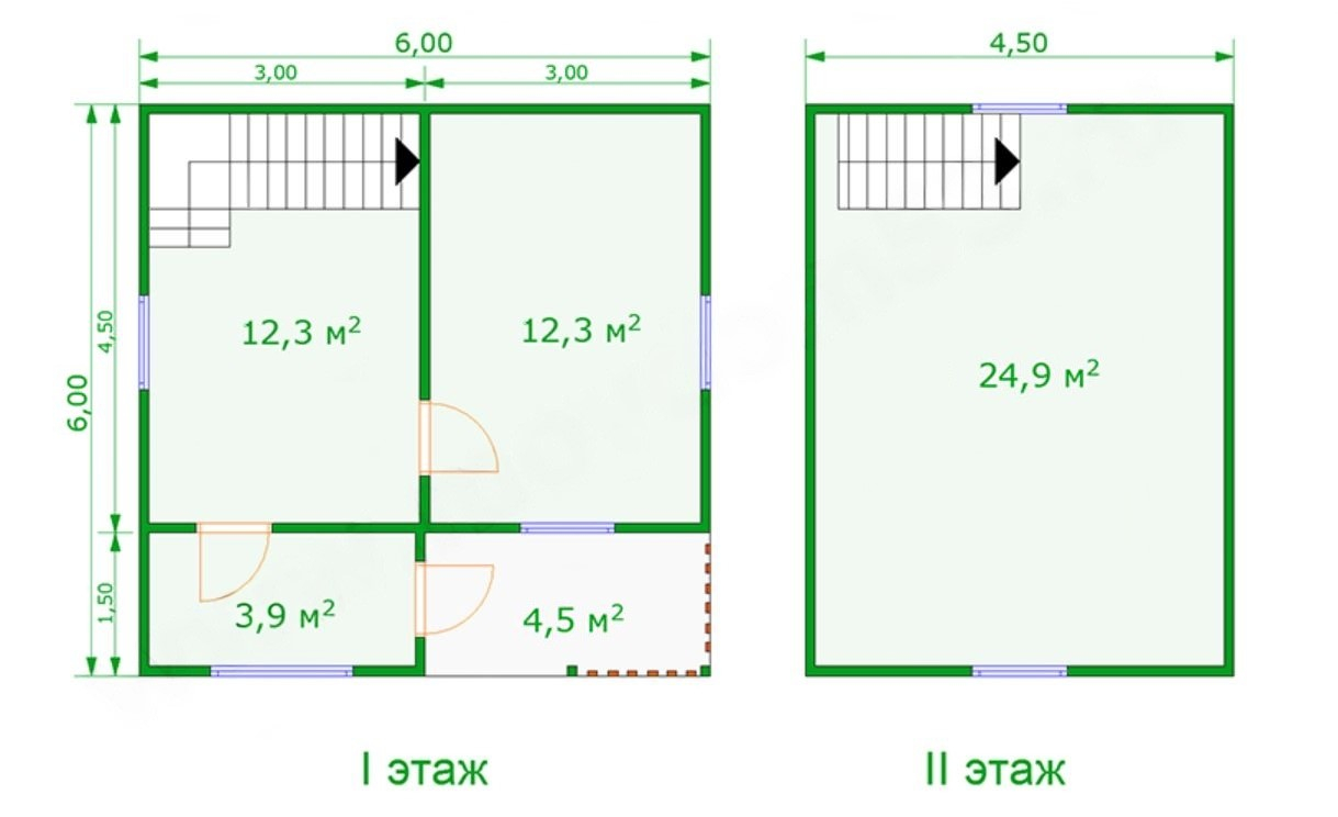 Дома 4х6 проект каркасного